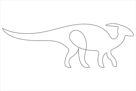 parasaurolophus outline drawing, black and white