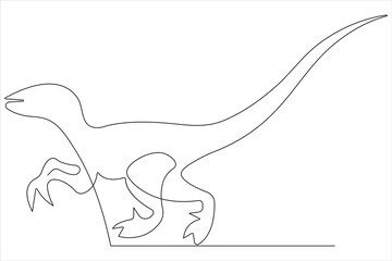 Continuous one line art drawing of dinosaur brachiosaurus outline vector illustration