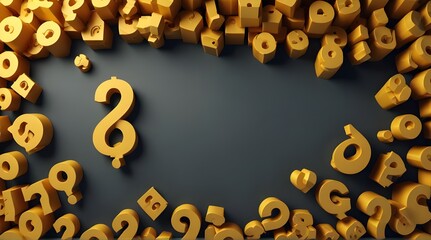 3d question mark isolated on yellow background.generative.ai 