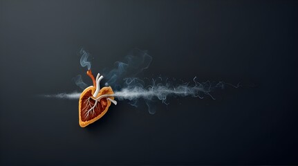 close-up shot of diseased lungs shrouded in smoke, no tobacco stop smoking anti drug day concept.generative.ai 
