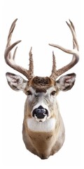 Whitetail Deer Head with Impressive Antlers. Stunning Buck with Majestic Rack for Taxidermy,