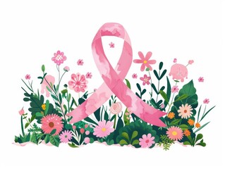 National Cancer Prevention Month - Fight Against Cancer and Save the Earth.  Illustration of health