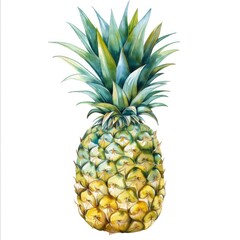 Watercolor Pineapple: Hand Painted Botanical Beauty for Creative Home Decor - Summer Fruit