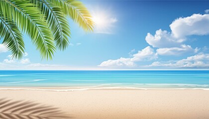beach with palm trees ai generative 