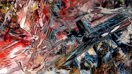 abstract background wallpaper. Modern motif visual art. Mixtures of oil paint. Trendy hand painting canvas. Wall decor and Wall art prints Idea. 3D Texture. Art object	