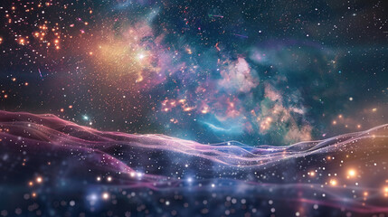 Celestial ballet of radiant stars, pirouetting in the vast theater of the universe with graceful elegance.
