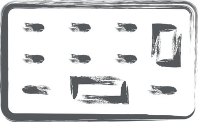 筆書きミニミニアイコン　キーボード