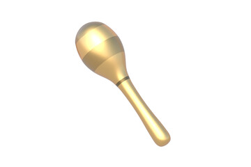 Golden maracas isolated on white background. 3d render