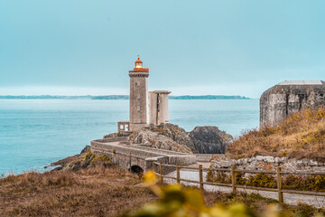 panoramic views of the famous le petit minou lighthouse, located in a picturesque area of Brittany....