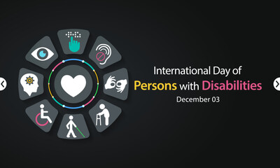 International Day of Persons with Disabilities (IDPD) is celebrated every year on 3 December. to raise awareness of the situation of disabled persons in all aspects of life. Vector illustration