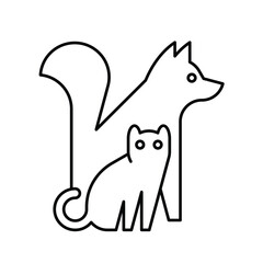Dog and Cat logo. Icon design. Template elements	