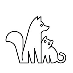 Dog and Cat logo. Icon design. Template elements	
