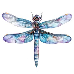 Watercolor Dragonfly Art Set - Intricately Designed Dragonfly Illustrations for Prints, Ornaments,
