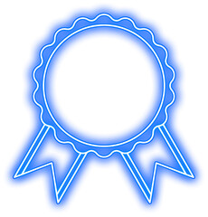 Blue Neon Award Badge Logo Design Element