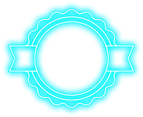 Blue Neon Award Badge Logo Design Element
