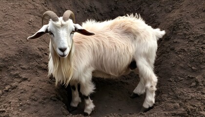A Goat With Its Fur Matted From Rolling In The Dir