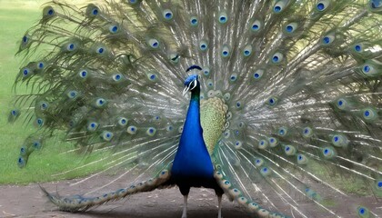 A Peacock Spreading Its Feathers In A Mating Dance