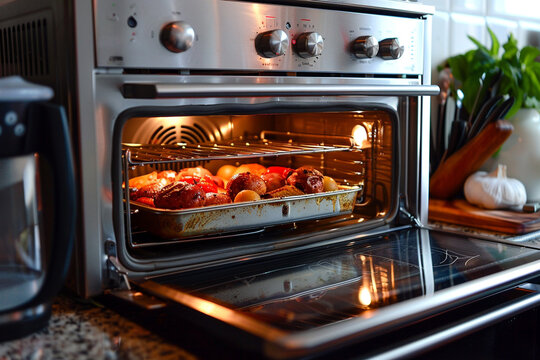 A toaster oven with convection heating, ensuring even cooking.