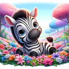 Naklejka premium Cartoon Zebra