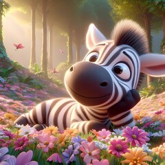 Obraz premium Cartoon zebra