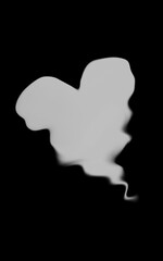 ハートの湯気、煙り