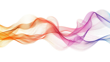 Capture the essence of automation with lively gradient lines in a single wave style isolated on solid white background