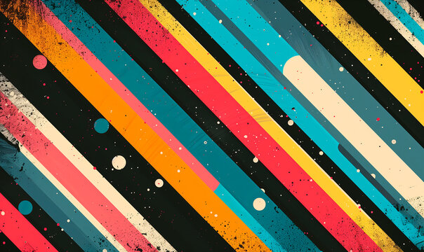 Vintage stripes background with 70s retro feel.