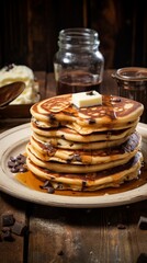 fluffy chocolate chip pancakes