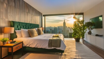 modern living room, "Urban Serenity: A Contemporary Bedroom Oasis"