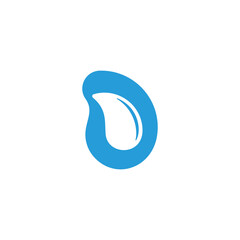 letter d blue drop water pure symbol logo vector