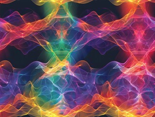 Quantum wave interference patterns, seamless background.