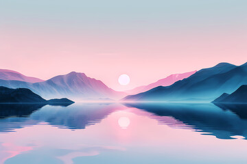 serenity of a quiet morning with a minimalist background illustration