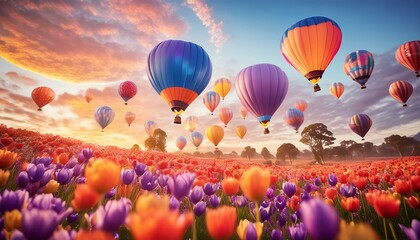 Obraz premium Aerial Symphony: Vibrant Balloons Soar at Australia Day Festival