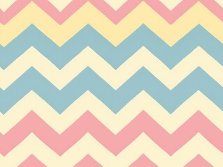 A minimalist, refined pattern of chevron zigzags in soft pastel colors like powder blue, blush pink and butter yellow