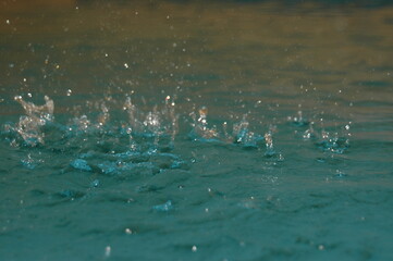 real water splashes and drops, abstract background