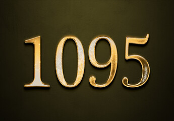 Old gold effect of year 1095 with 3D glossy style Mockup.
