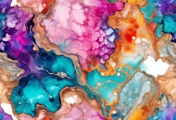 'Ink Bright Paint Fragment Colors Seamless Tile Desaign Psychedelic Texture Exquisite Style Pattern Abstract Paints Mixing Acrylic Marble Alcohol Image Background'
