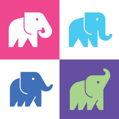 Set of Elephant logo. Icon design. Template elements