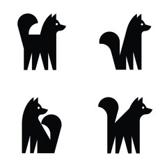 Set of Dog logo. Icon design. Template elements
