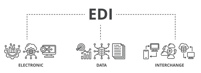 EDI concept icon illustration contain electronic, data and interchange