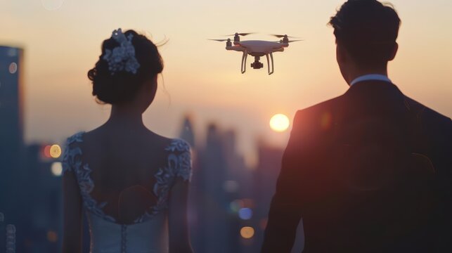 A startup that offers customizable drones for livestreaming weddings