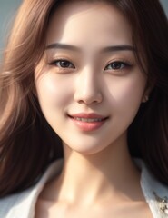 Fototapeta premium 미소 짓는 여자