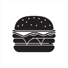 Burger vector illustration, outline, silhouette,Burger silhouette,burger platter silhouettes, burger platters PNG,