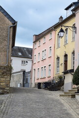 Fototapeta na wymiar narrow old town street in Luxembourg