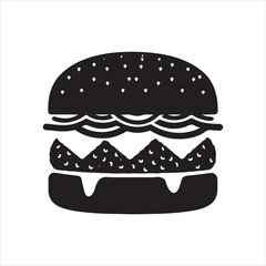 Set of Fast Food Silhouettes,sandwich silhouette vector illustration,Fast food and Coffee cup icons set vector silhouette