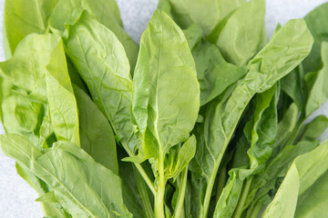 Spinach green leaves on salad healthy food