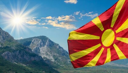 The Flag of North Macedonia