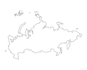 Russia map, editable black outline