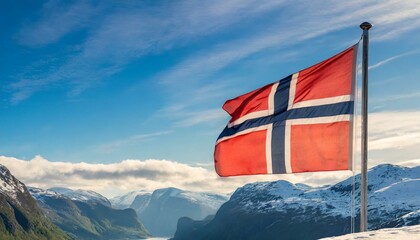 Naklejka premium The Flag of Norway