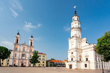 Kaunas town hall square and church of St. Francis Xavier, Lithuania	
